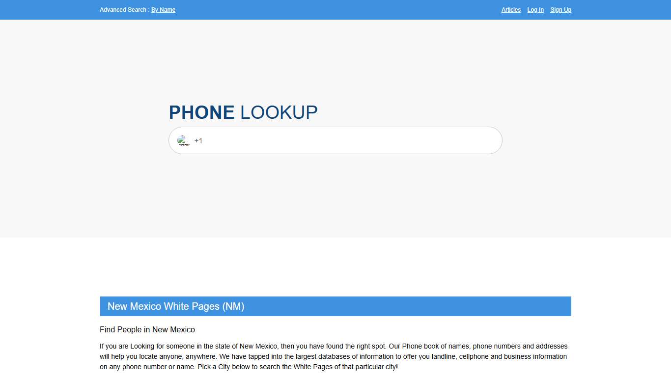New Mexico White Pages - NM Phone Directory Lookup